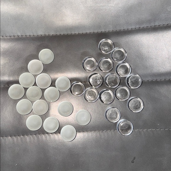 Glass Checkers Set Pieces - 30 Clear and Frosted Game Pieces - Picture 2 of 2